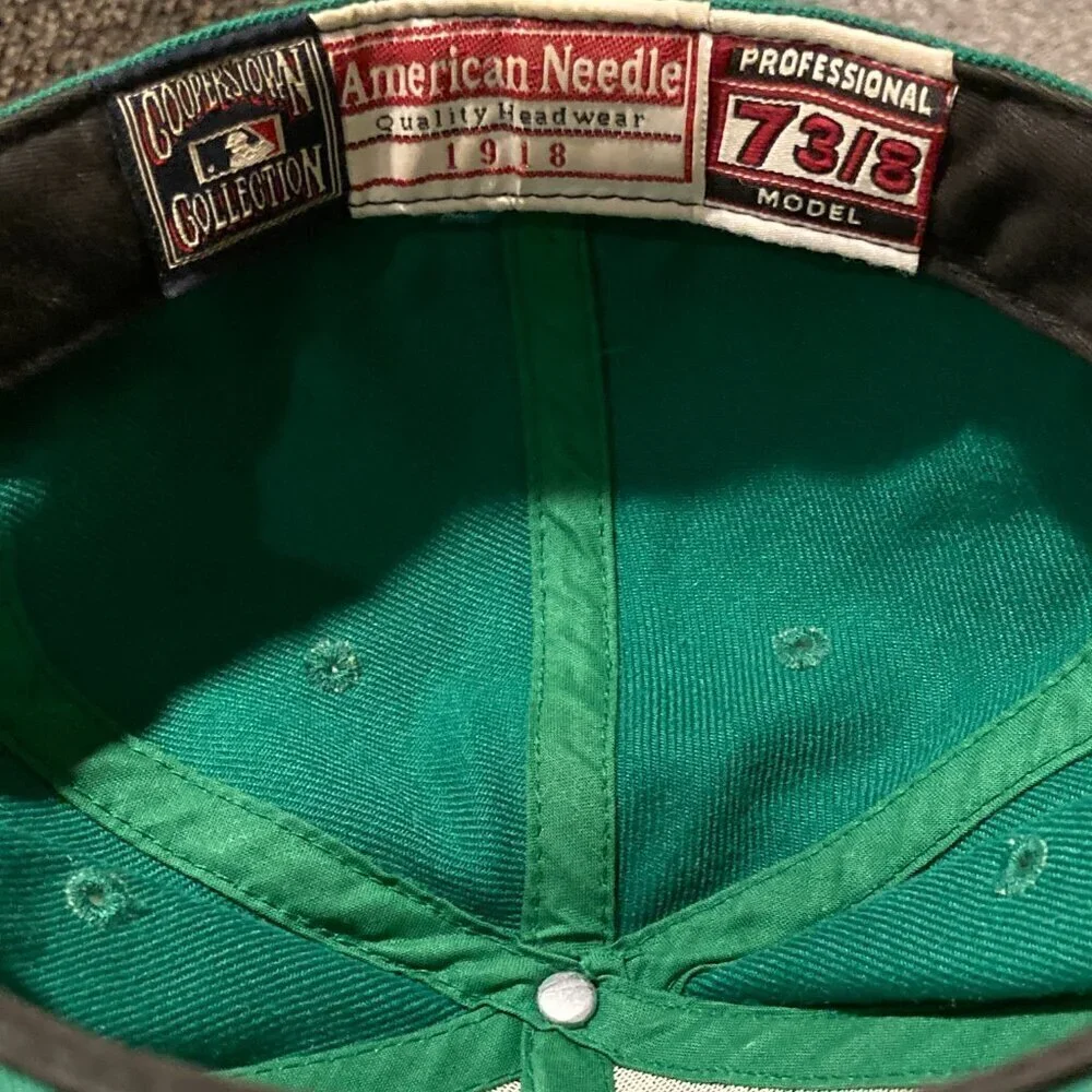RARE Green Sox American Needle Boston Red Sox Fitted Baseball Cap Size 7 3/8